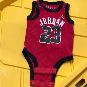 Jordan Infant Red and Black Sleeveless Onesie
